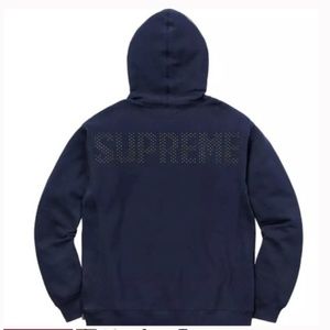 Supreme Navy Studded Hoodie